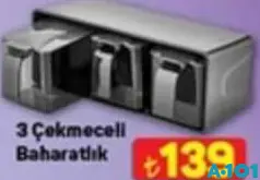 3 ÇEKMECELİ BAHARATLIK